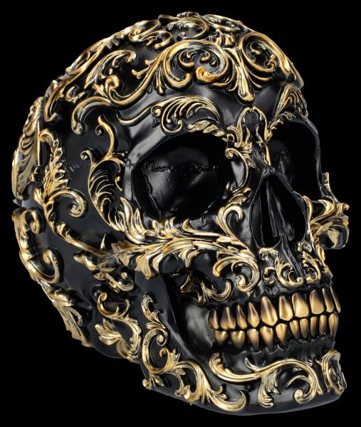 Totenkopf Figur schwarz-gold - Renaissance