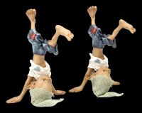 Pixie Goblin Figurine does Headstand Set of 2