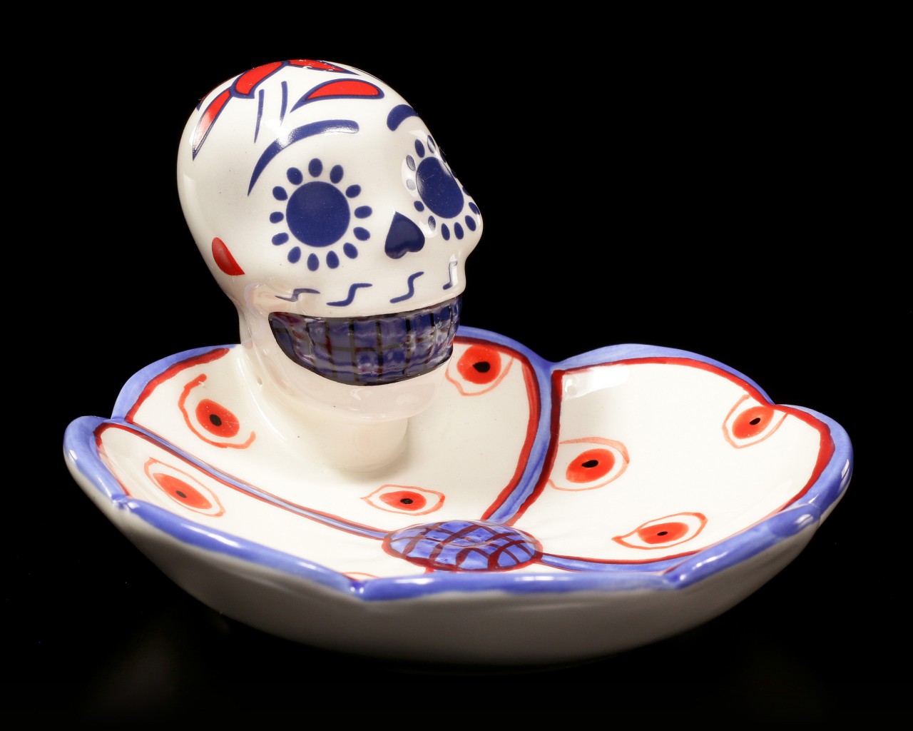 Skull Dish - Day of the Dead - blue