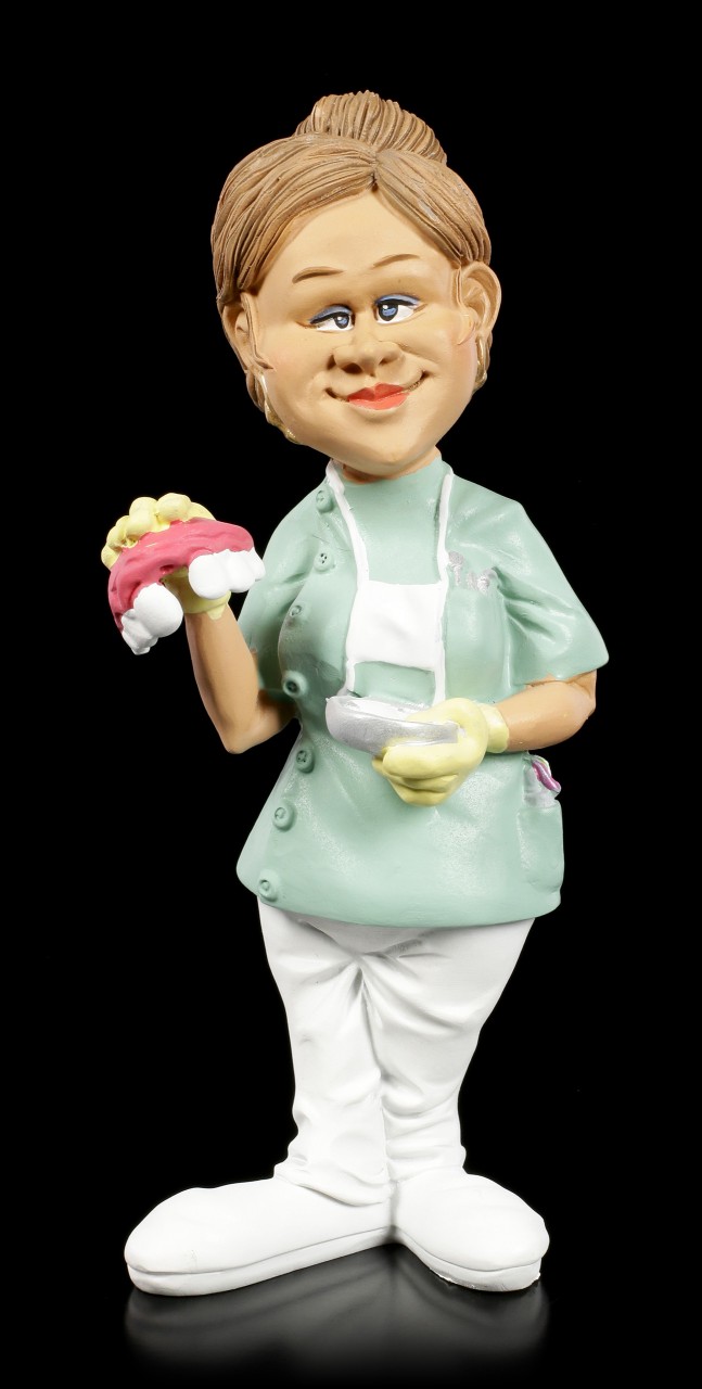 Funny Job Figurine - Female Dentist with Denture