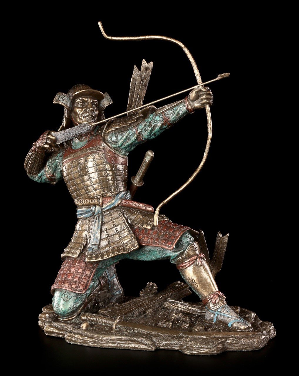 Samurai Krieger Figur mit Pfeil und Bogen
