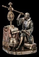 Galileo Galilei Figurine on Telescope
