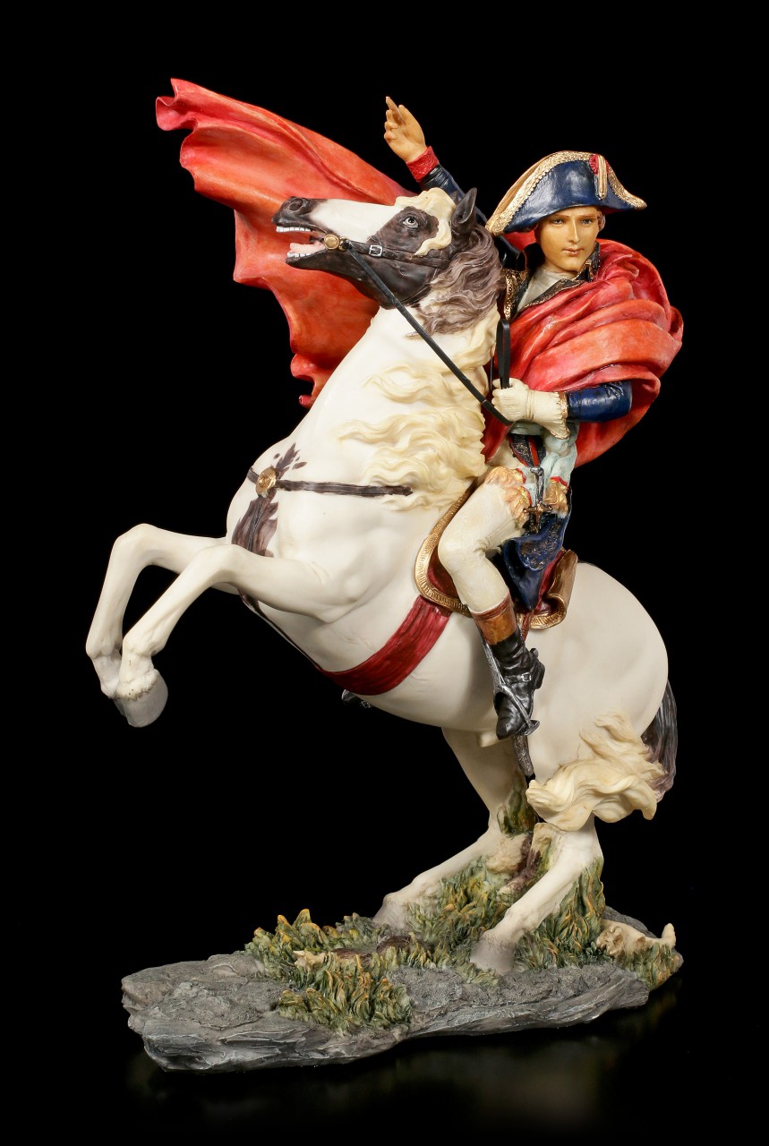 Napoleon Bonaparte Figur mit Pferd bunt
