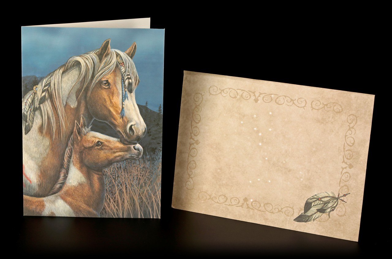 Grußkarte mit Pferd - Apache inkl. Umschlag