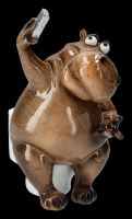 Funny Hippo Figurine - Selfie at the Toilet