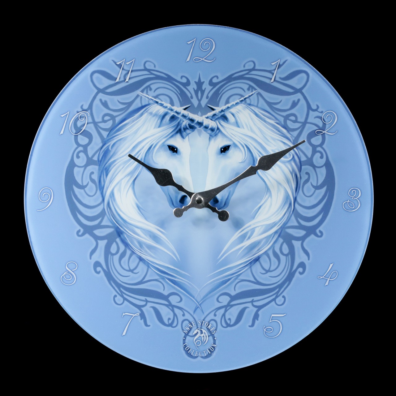 Glas Wanduhr mit Einhorn - Unicorn Heart