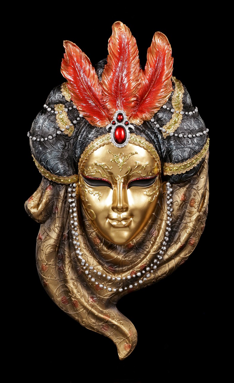 Colorful Venetian Mask - Pearl Necklace