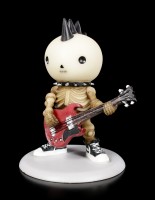 Skelett Figur - Rockstar Lucky mit Bass Gitarre