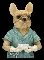 Hundefigur - Bulldogge als Zahnarzt