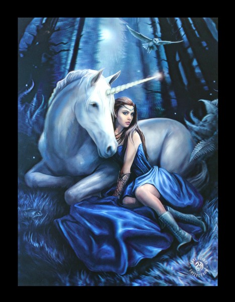 3D Picture with Unicorn - Blue Moon