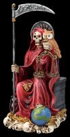 Sitzende Santa Muerte Figur rot