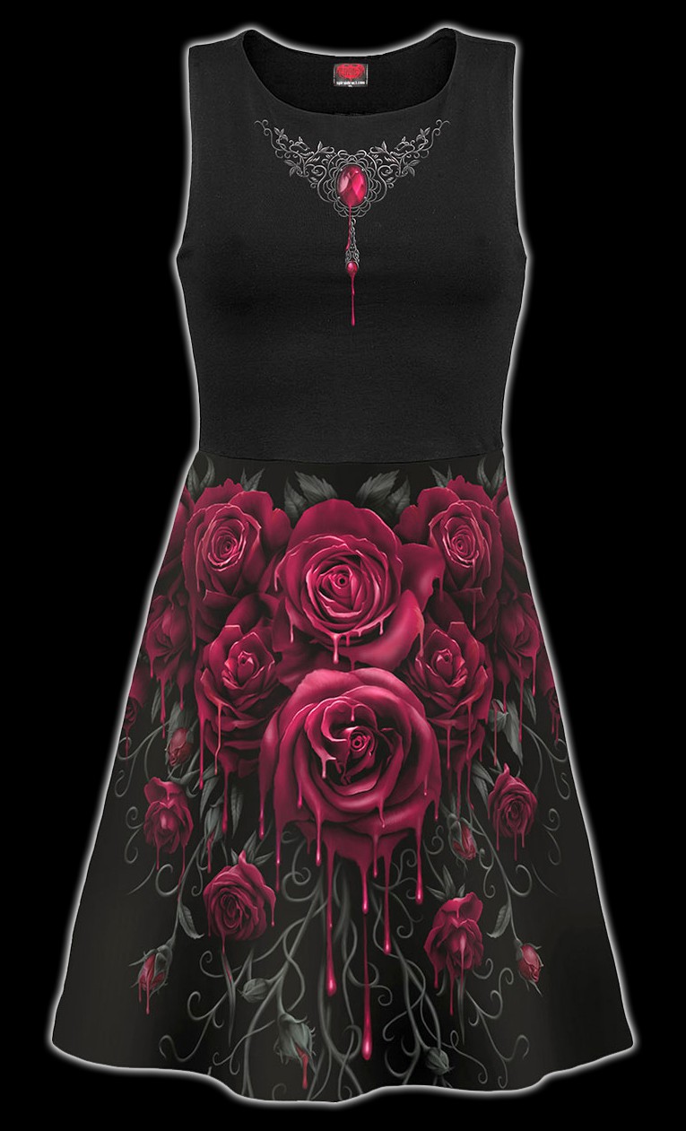 Skater Kleid Midi - Blood Rose
