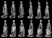 Knight Figurines - Crusader Set of 12 silver 8 cm