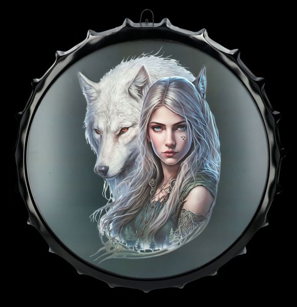 Blechschild Kronkorken - Wolf Prinzessin