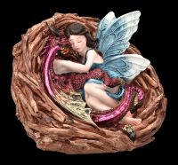 Fairy Figurine Cuddles with Dragon - Love Nest