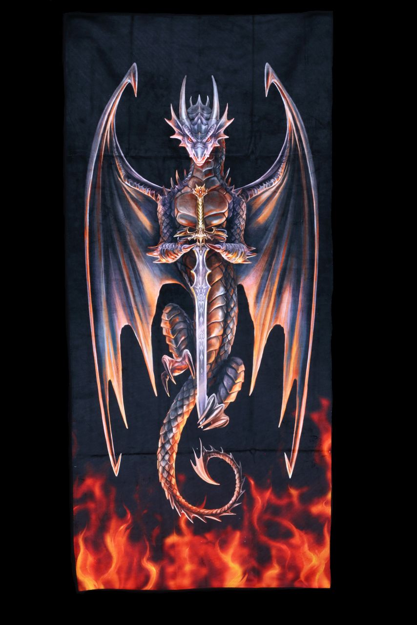 Badetuch Drache mit Schwert - Dragon Warrior
