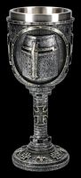 Ritter Kelch mit Helm-Motiv - silberfarben