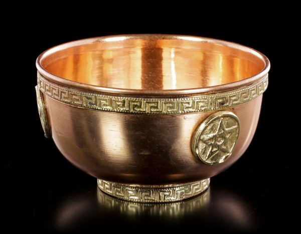 Ritual Copper Bowl - Pentagram medium