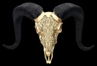 Wall Plaque - Ram Skull with Ornaments medium