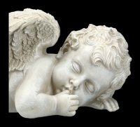 Gartenfigur - Schlafender Engel mit Daumen im Mund