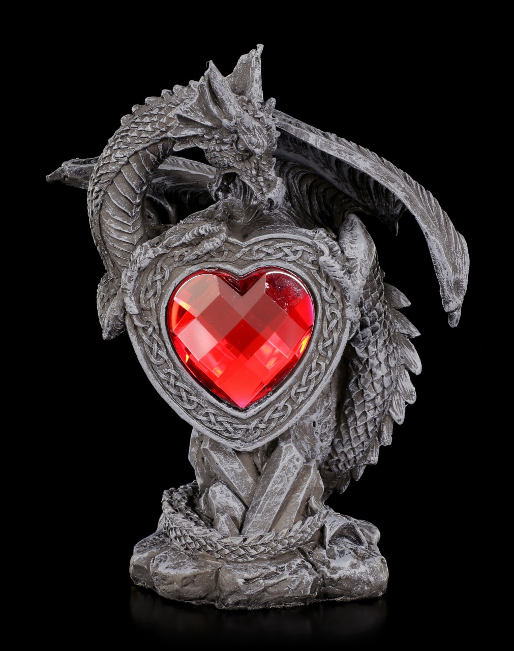 Drachen Figur - Alastar mit rotem Herz