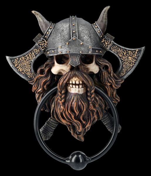 Door Knocker - Viking Skull with Axes