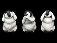 Drei weise Pinguin Figuren - Nichts Böses