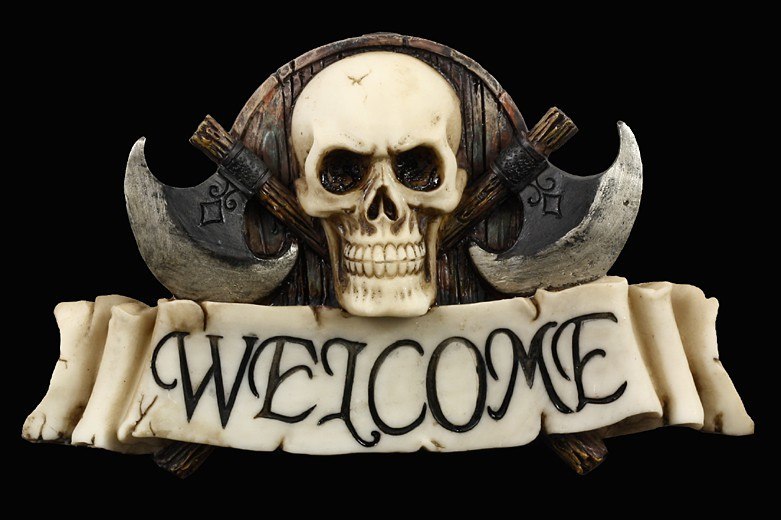 Skull Plaque Welcome - The Gate Keeper