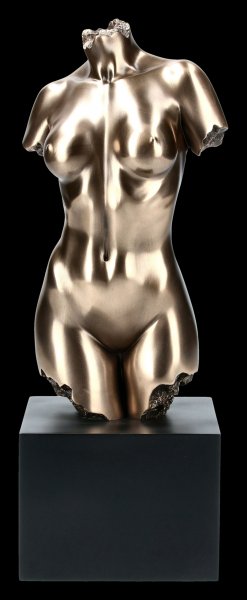 Female Nude Figurine - Torso on black Monolith