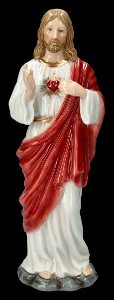 Heiligenfigur Porzellan - Gesegnetes Herz Jesu