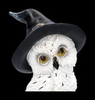 Snowy Owl Figurine with Wizard Hat left