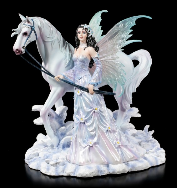 Fairy Figurine with Horse - Winter Wings by Nene Thomas