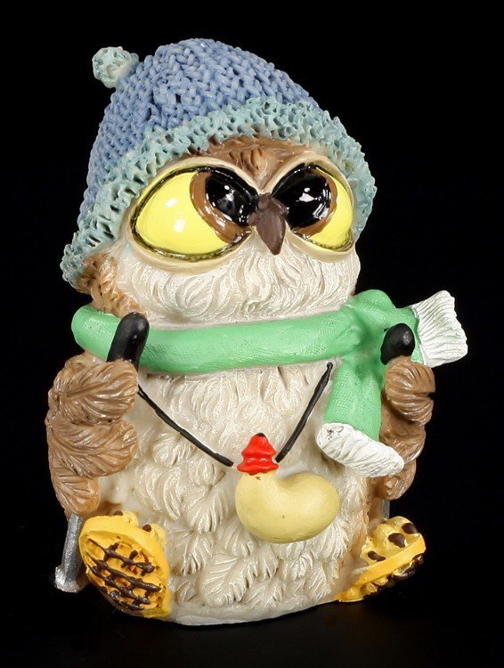 Trekking Winter Owl - Funny Figurine