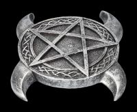 Incense Burner - Triple Moon Pentagram silver