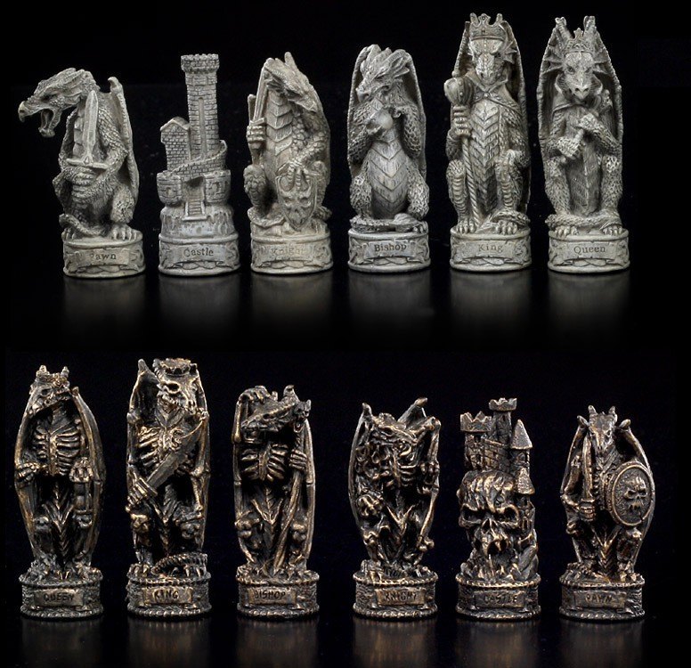 Chessmen - Dragons vs. Skeleton-Dragons