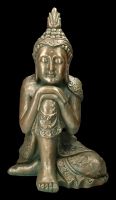 Garden Figurine - Big Buddha with Verdigris