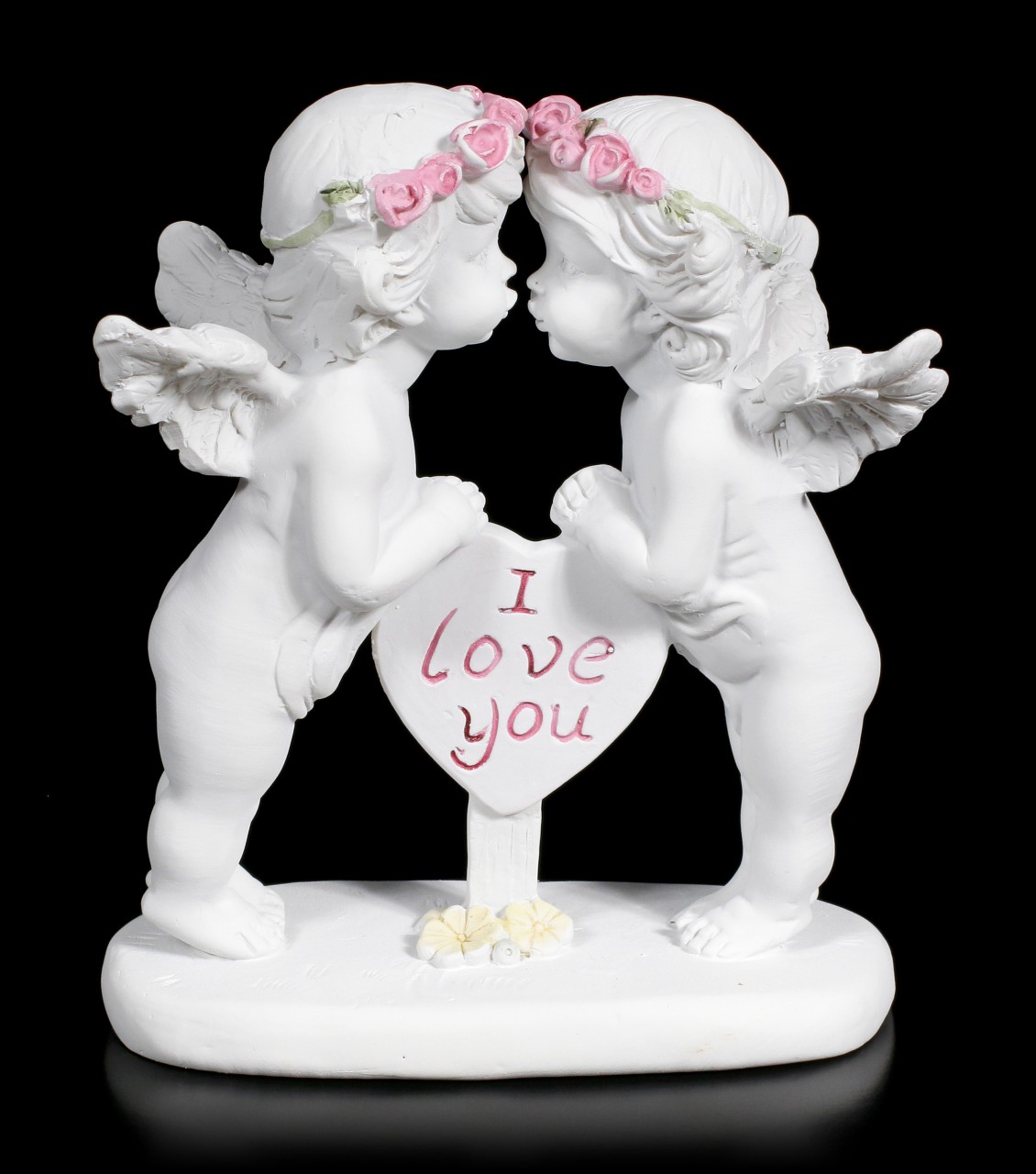 Two white Cherubim Figurines - I Love You
