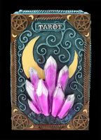 Schatulle für Tarotkarten mit Kristallen und Pentagramm
