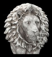 Wandrelief - Majestätischer Löwe silber