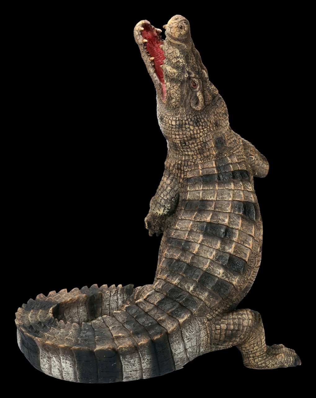 768445 Krokodil Figur auf Roller 19x18cm aus Kunststein m witzigen Details 