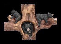Wandrelief Kreuz - Schwarzbären auf Baum