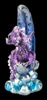 Dragon on Moon Figurine - Crescent Creature - purple