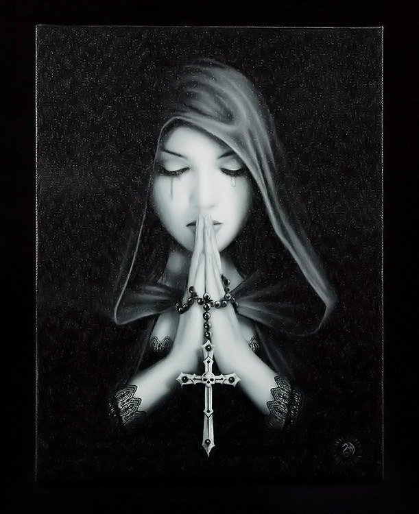 Small Canvas - Gothic Prayer by Anne Stokes