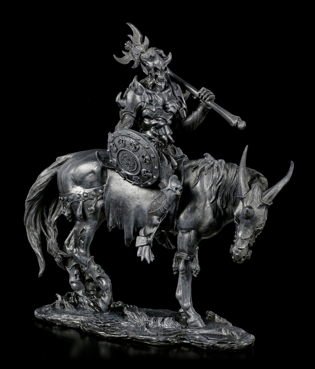Dämonen Figur - Malphas auf Pferd - schwarz