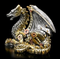 Steampunk Dragon Figurine - Mechanical Hatchling