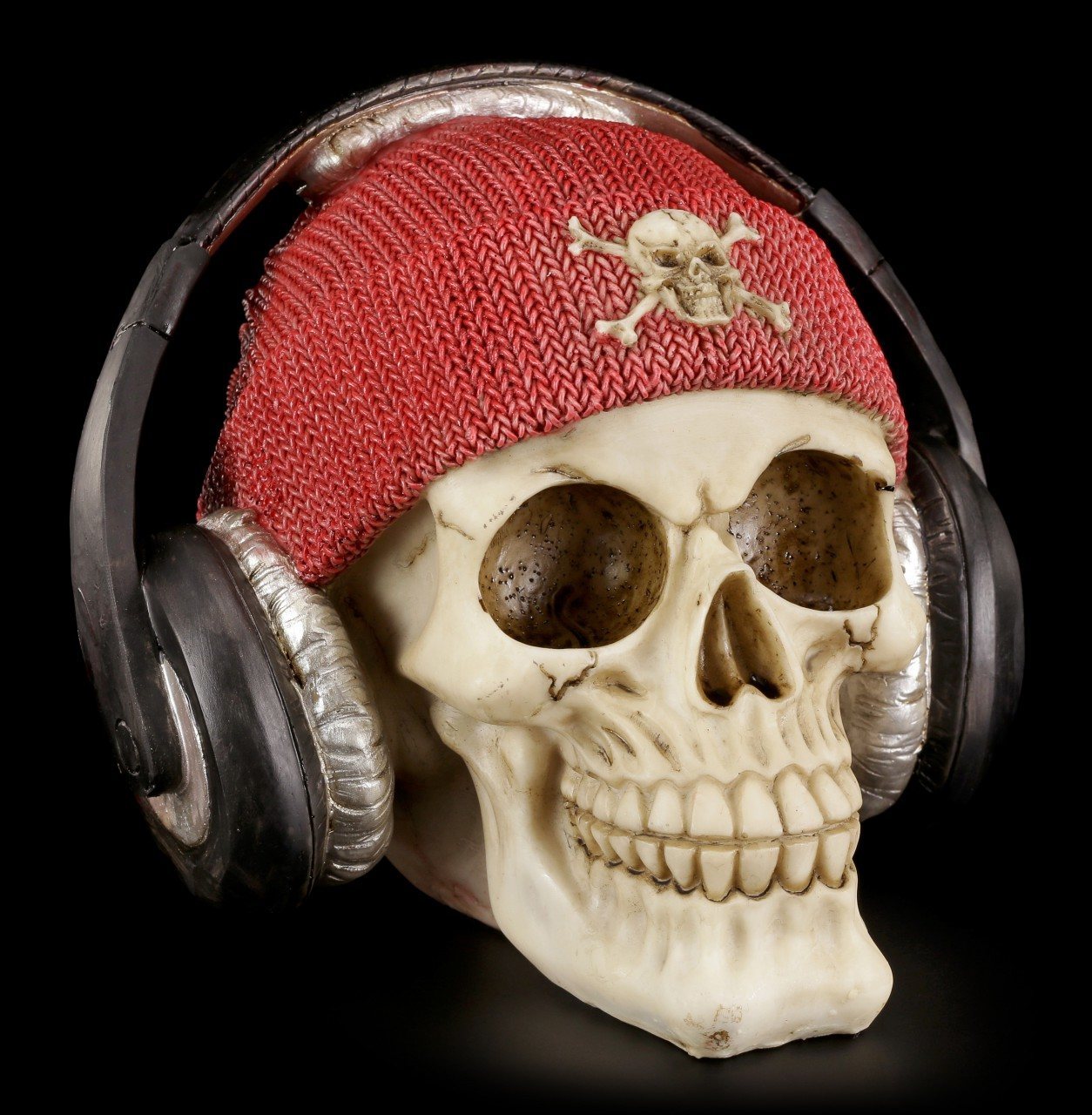 Skull with Headphones - Dead Beat - Red