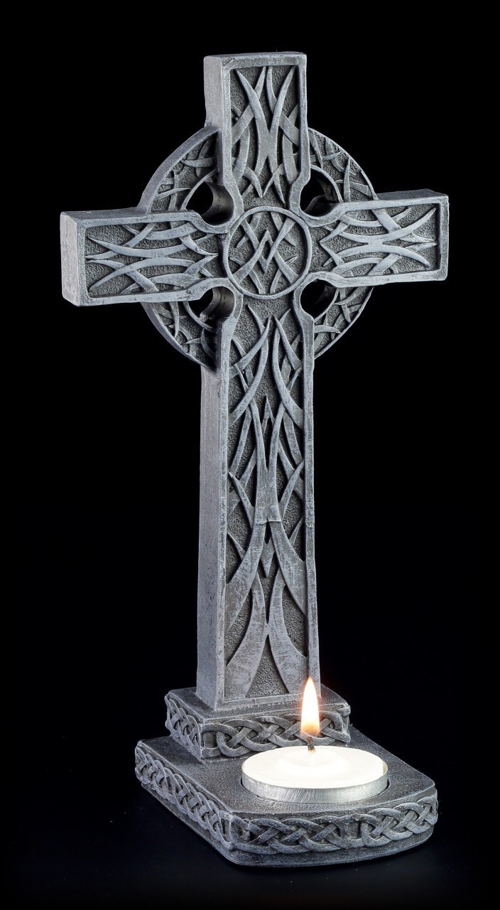 Tealight Holder - Cross with Celtic Design