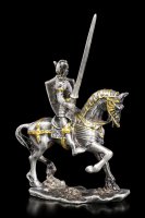 Pewter Knight Figurine on Horse with Lance
