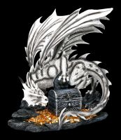 Large White Dragon Figure watches Treasure Chest