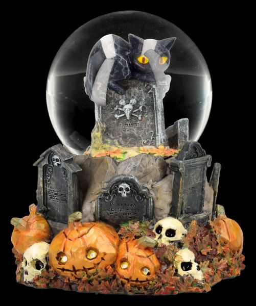 Halloween Schneekugel mit Katze - Pumpkin Patch